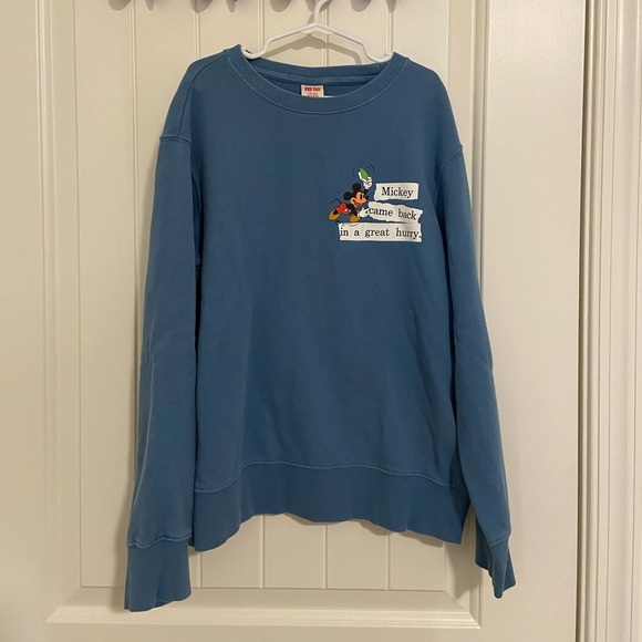 NWOT Uniqlo Disney kid’s blue Mickey Mouse‎ crewneck limited edition 11-12 years - Picture 1 of 7
